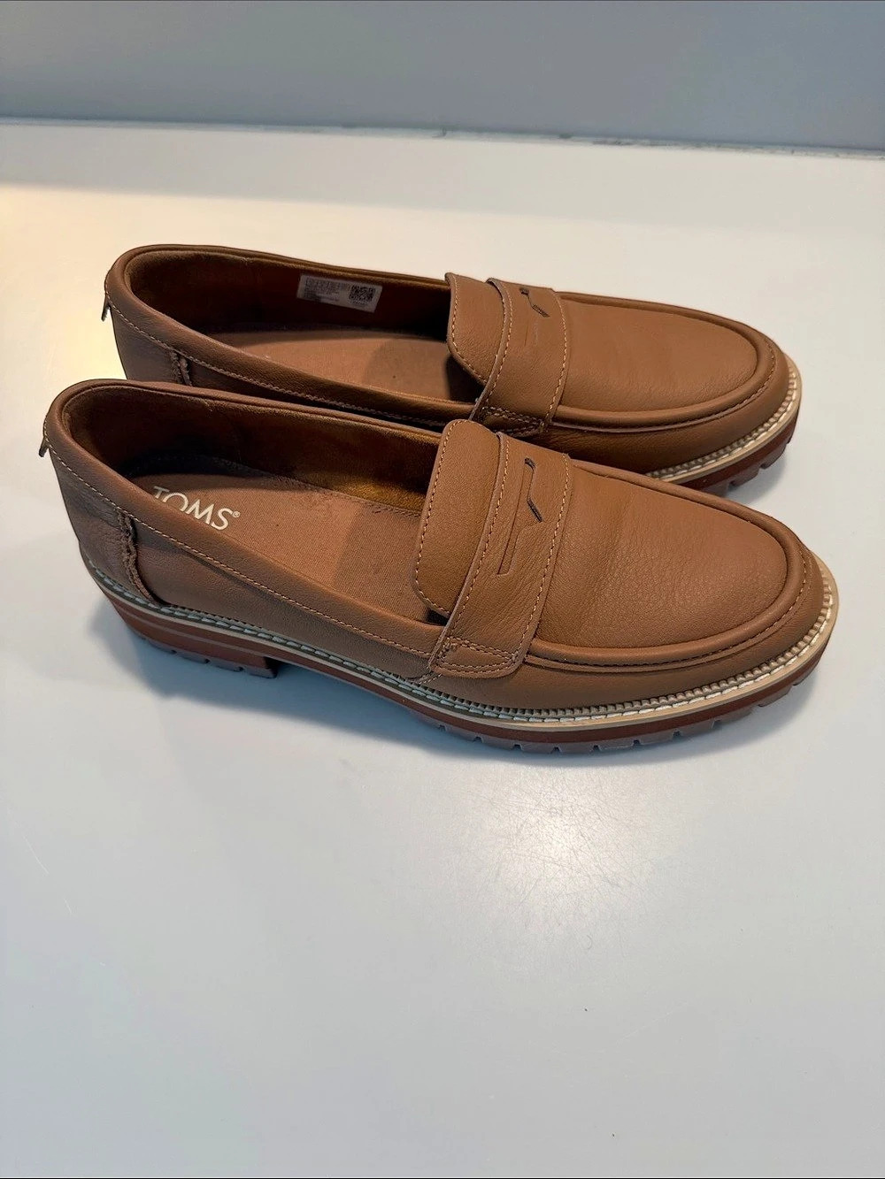 TOMS Cara Lug Sole Penny Loafer Brown US 10